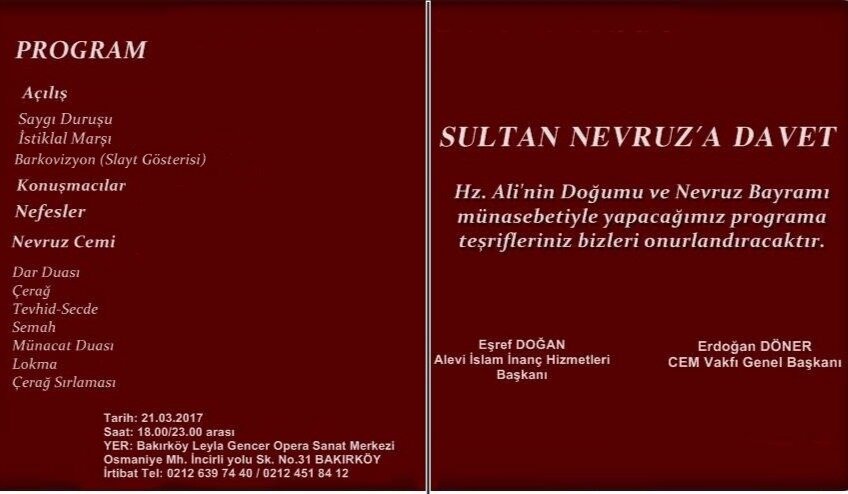 SULTAN NEVRUZ'A DAVET