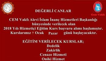 2018 YILI KURS KAYITLARIMIZ BAŞLAMIŞTIR